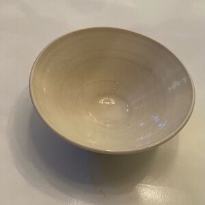 Vintage small round Japanese blanc de chine gloss glazed bowl, signed on base